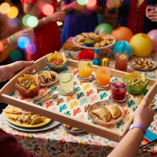 Vibrant Desert Botanical Serving Tray