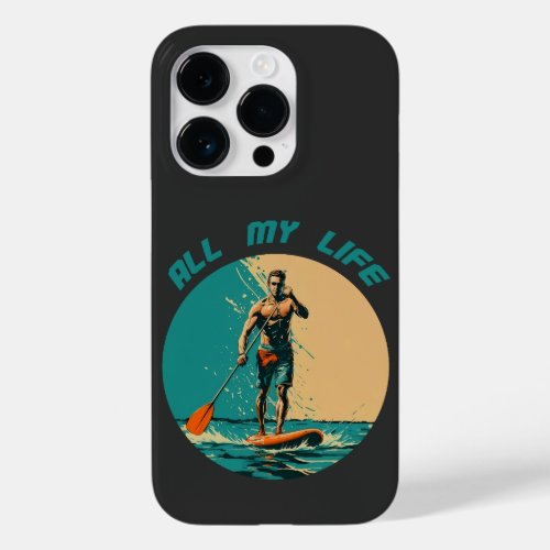 Vibrant design with man on sup paddle board Case_Mate iPhone 14 pro case