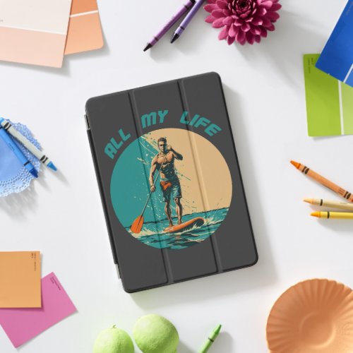 Vibrant design with man on sup paddle board iPad pro cover