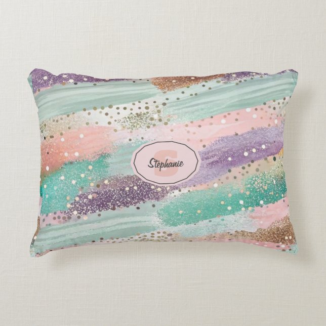 Vibrant Diagonal Brushstroke Pattern (2) Accent Pillow (Front)