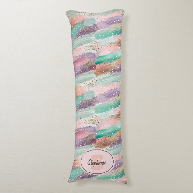 Vibrant Diagonal Brushstroke Pattern (2) Body Pillow (Front Vertical)