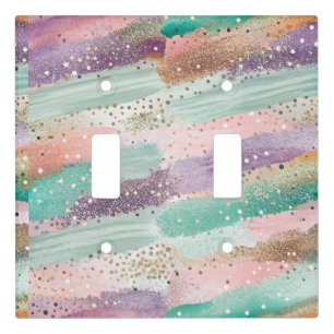 Vibrant Diagonal Brushstroke Pattern (2) Light Switch Cover