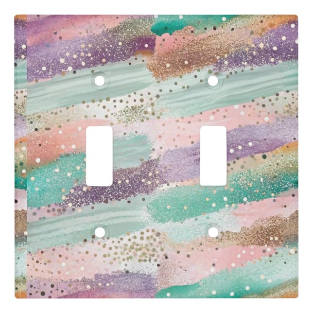 Vibrant Diagonal Brushstroke Pattern (2) Light Switch Cover (Front)