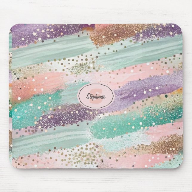 Vibrant Diagonal Brushstroke Pattern (2) Mouse Pad (Front)