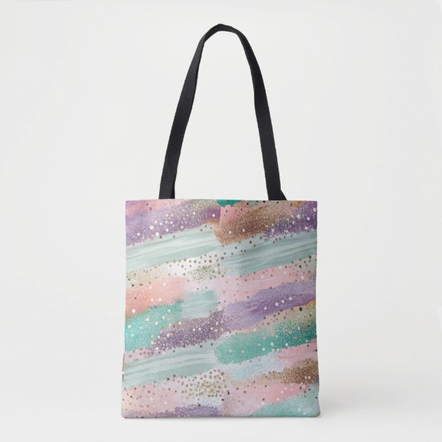 Vibrant Diagonal Brushstroke Pattern (2) Tote Bag (Front)