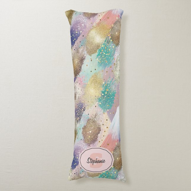 Vibrant Diagonal Brushstroke Pattern Body Pillow (Front Vertical)
