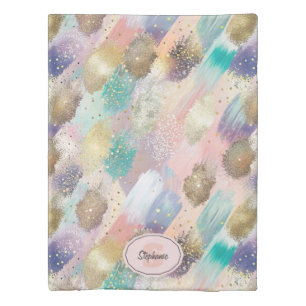 Vibrant Diagonal Brushstroke Pattern Duvet Cover