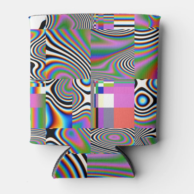 Vibrant Digital Abstract Geometric Background Can Cooler (Front)