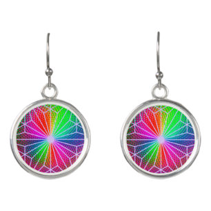 Vibrant Digital Design Drop Earrings – Colourful &