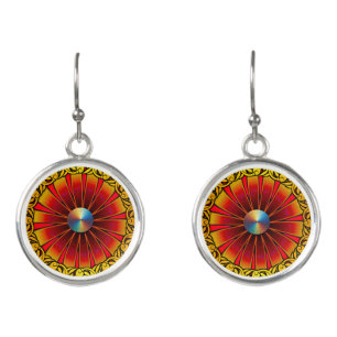 Vibrant Digital Design Drop Earrings – Colourful &