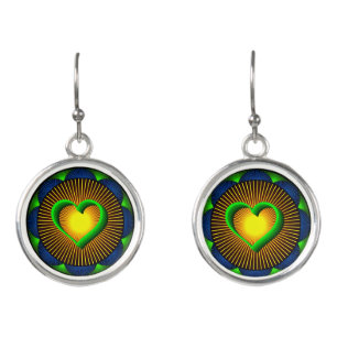 Vibrant Digital Design Drop Earrings – Colourful &
