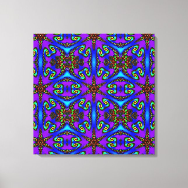 Vibrant digital-kaleidoskope art wall canvas print (Front)