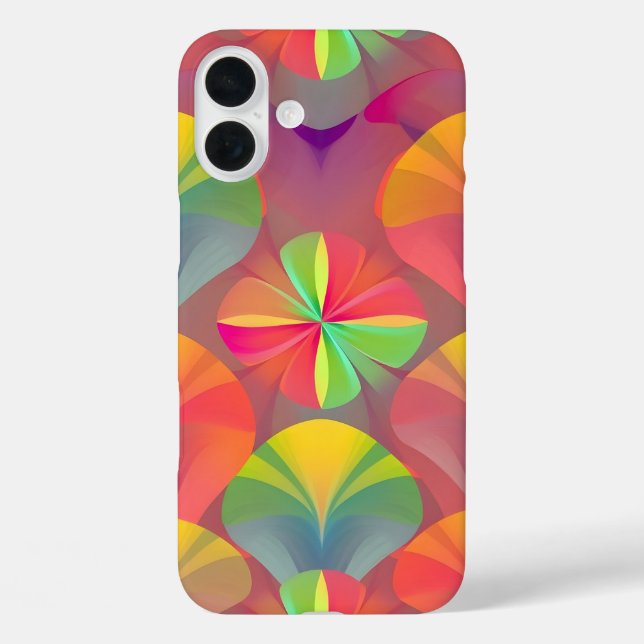 Vibrant Digital Print iPhone16 Case - Colorful Dec (Back)
