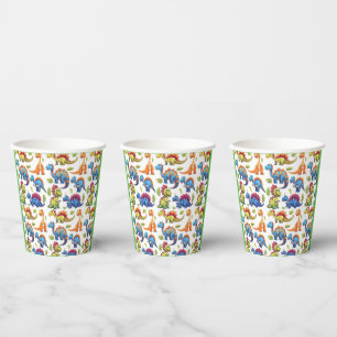 Vibrant Dinosaur-Themed Party Paper Cups