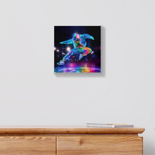 Vibrant Disco Night Dance Painting Wood Photo Tile (Dresser)