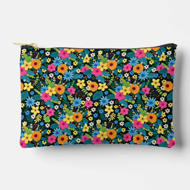 Vibrant Ditsy Flowers Floral Pattern Design-43785 Accessory Pouch (Front)