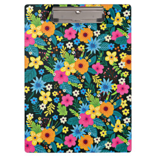 Vibrant Ditsy Flowers Floral Pattern Design-43785 Clipboard