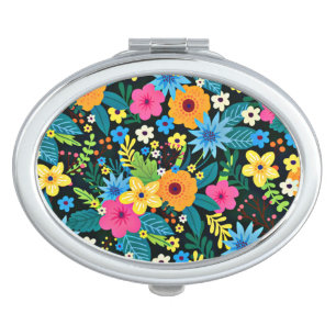 Vibrant Ditsy Flowers Floral Pattern Design-43785 Compact Mirror