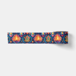 Vibrant Diwali with Diya lamp Satin Ribbon