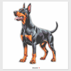 Vibrant Doberman Pinscher Sticker
