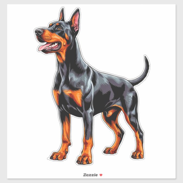 Vibrant Doberman Pinscher Sticker (Sheet)