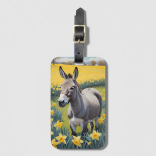 Vibrant Donkey And Yellow Daffodils Luggage Tag
