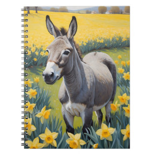 Vibrant Donkey And Yellow Daffodils Notebook