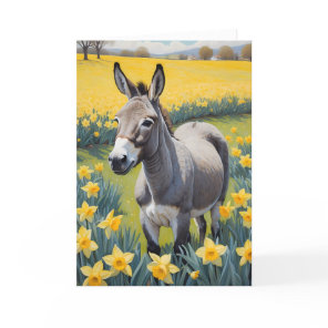 Vibrant Donkey And Yellow Daffodils Thank You Card