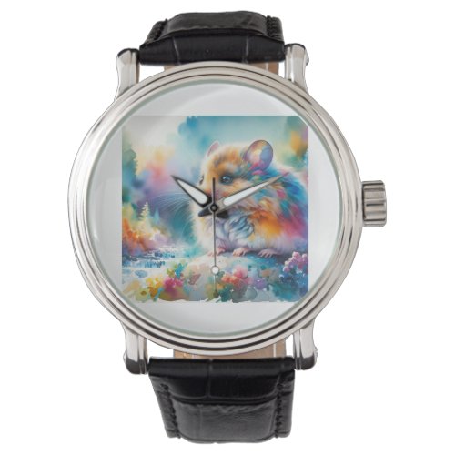 Vibrant Dormouse AREF707 _ Watercolor Watch