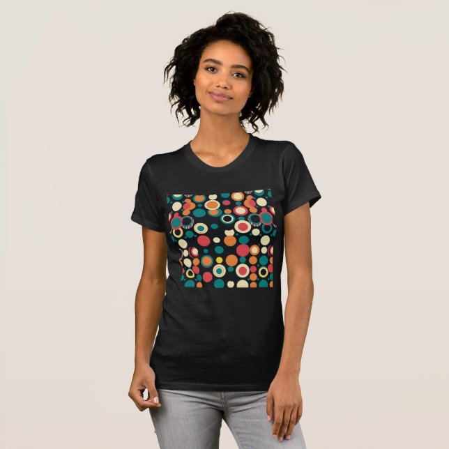 Vibrant Dot Colorful Circlescape T-Shirt (Front Full)