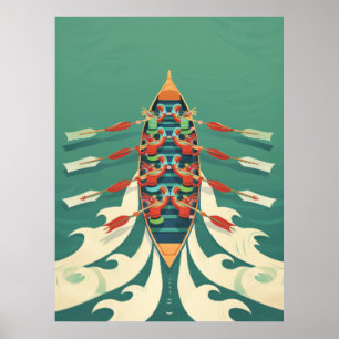 Vibrant Dragon Boat Racing Poster