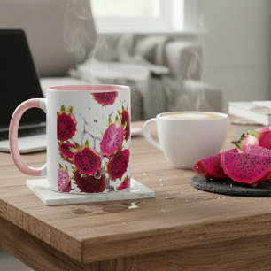 Vibrant Dragon Fruit Splash Two-Tone Mug