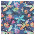 Vibrant dragonflies pattern fabric