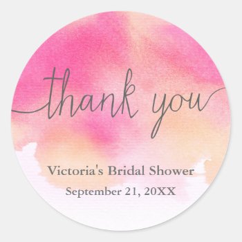 Vibrant Dreams Bridal Shower Thank You Sticker by Orabella at Zazzle