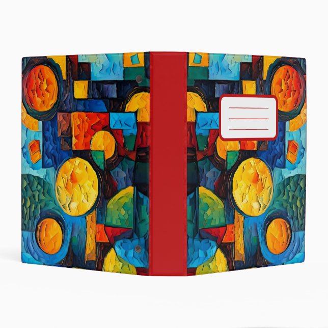 Vibrant Dreams Geometry – Bold Modern Abstract Art Mini Binder (Background)