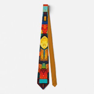 Vibrant Dreams Geometry – Bold Modern Abstract Art Neck Tie
