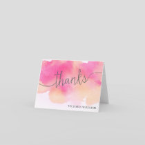 Vibrant Dreams Thank You Note Card / Pink Peach