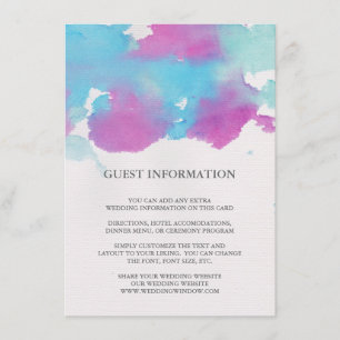 Vibrant Dreams Wedding Insert Card