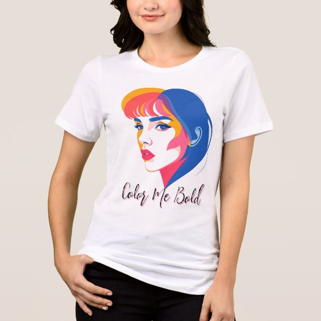 Vibrant Dual-Tone Portrait Tri-Blend Shirt (Front)