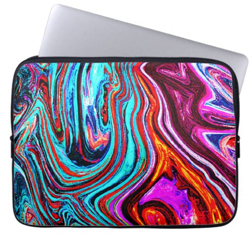 Vibrant Dynamic Hues Abstract Pattern Laptop Sleeve