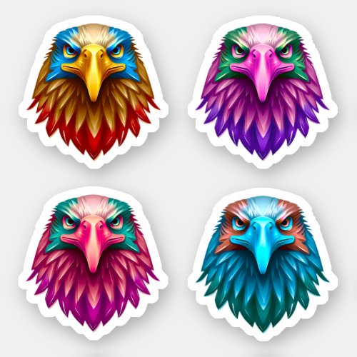 Vibrant Eagle Stickers 4 Pack _ Majestic Eagle