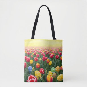 Vibrant Easter Tulip Field  Tote Bag
