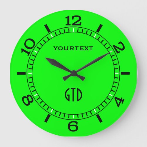 Vibrant Electric Green Dial to Personalize on a Large Clock