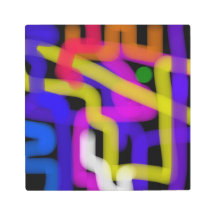 Vibrant Electric Light Trails Abstract Art
