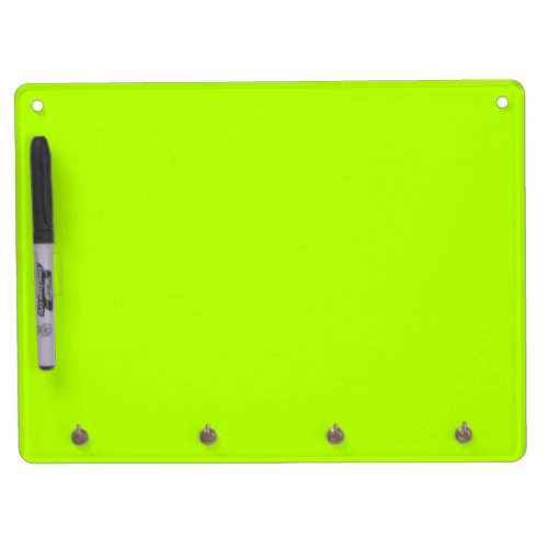 Vibrant Electric Lime Green Ready to Customize Dry Erase Board With Keychain Holder
