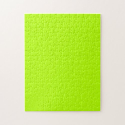 Vibrant Electric Lime Green Ready to Customize Jigsaw Puzzle