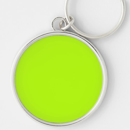 Vibrant Electric Lime Green Ready to Customize Keychain