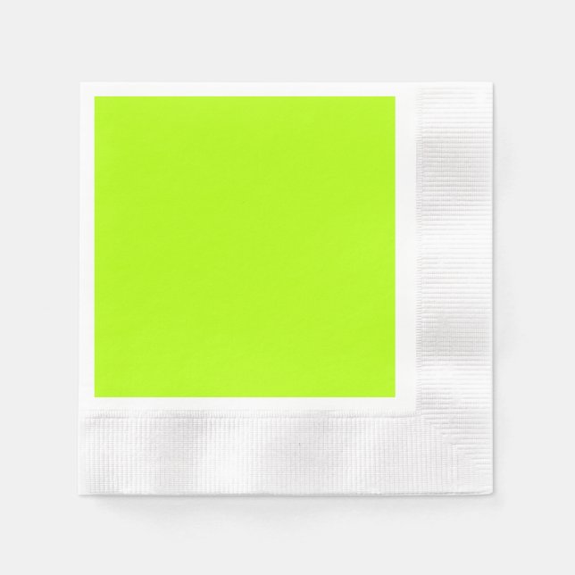 Vibrant Electric Lime Green Ready to Customize Paper Napkins (Front)