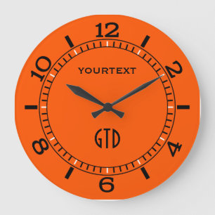 Vibrant Electric Orange Dial to Personalize on a Large Clock