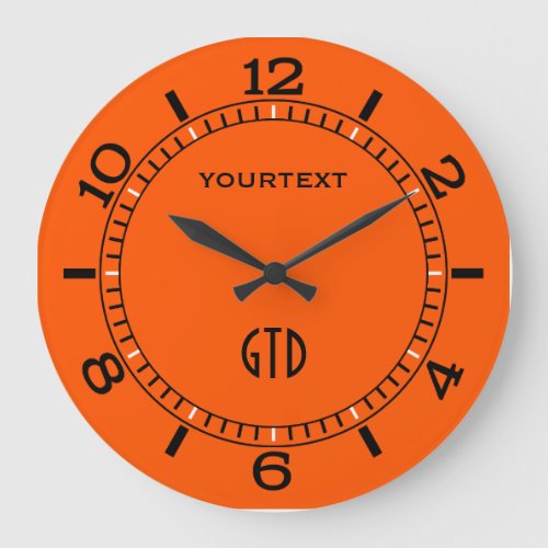 Vibrant Electric Orange Dial to Personalize on a Large Clock